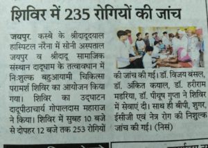 Free Medical Camp in Naraina